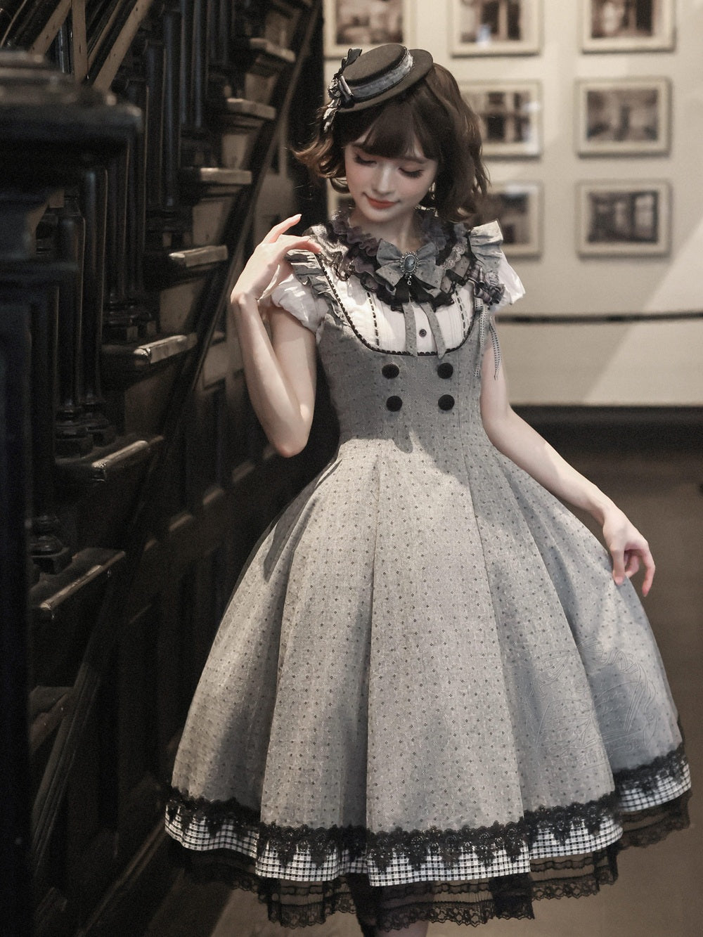 【受注予約6/17まで】Grey Poetry クラシカルジャンパースカート