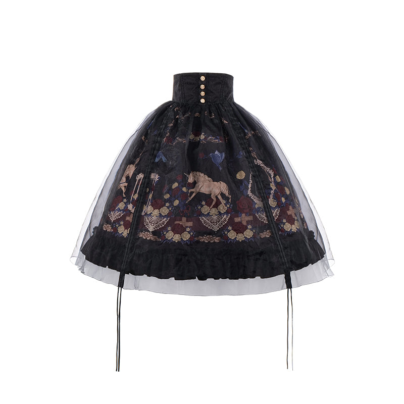 Eden at Dawn Gothic Lolita Print Skirt