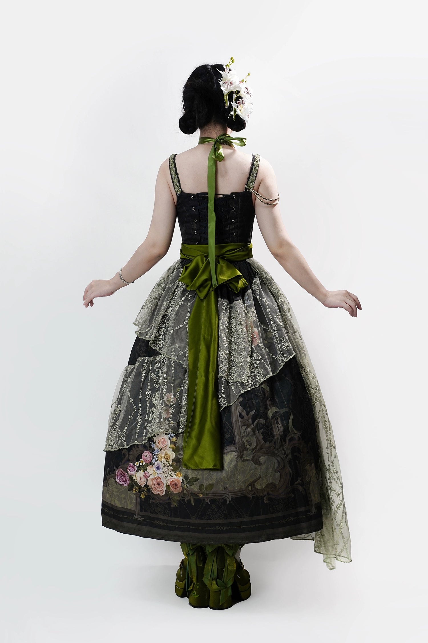 【受注予約1/23まで】Anthea Garden ジャンパースカート2型・花柄プリントあり
