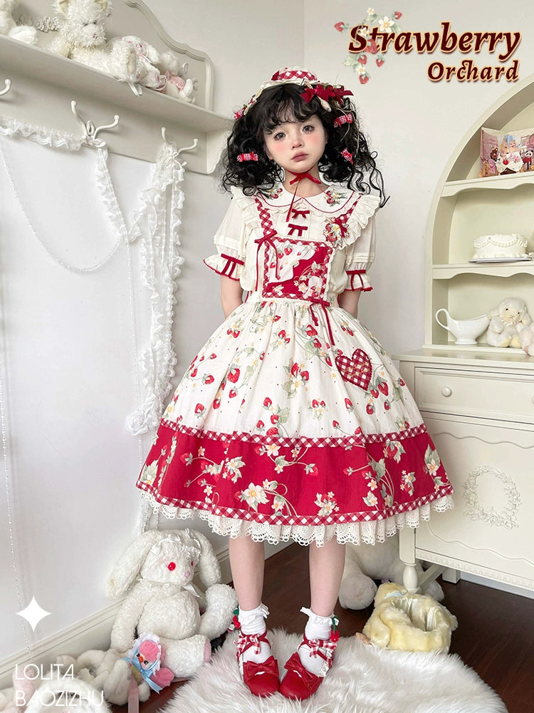Strawberry Orchard Strawberry Suspender Skirt