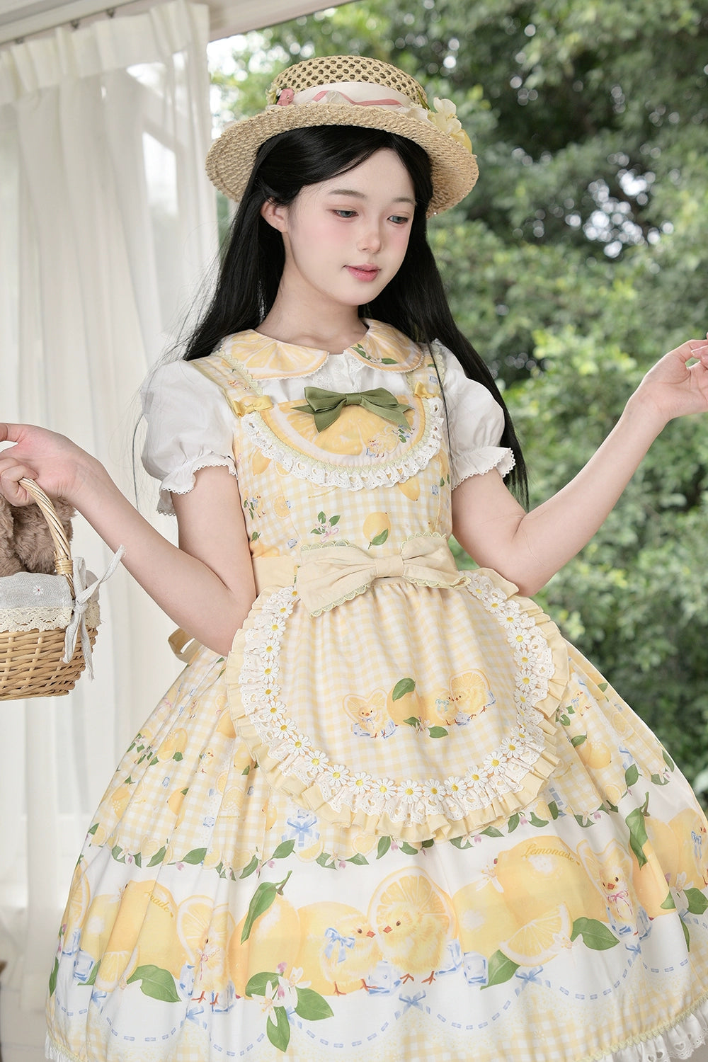 【予約販売】Lemon Sweetie プリントジャンパースカート・ミドル丈