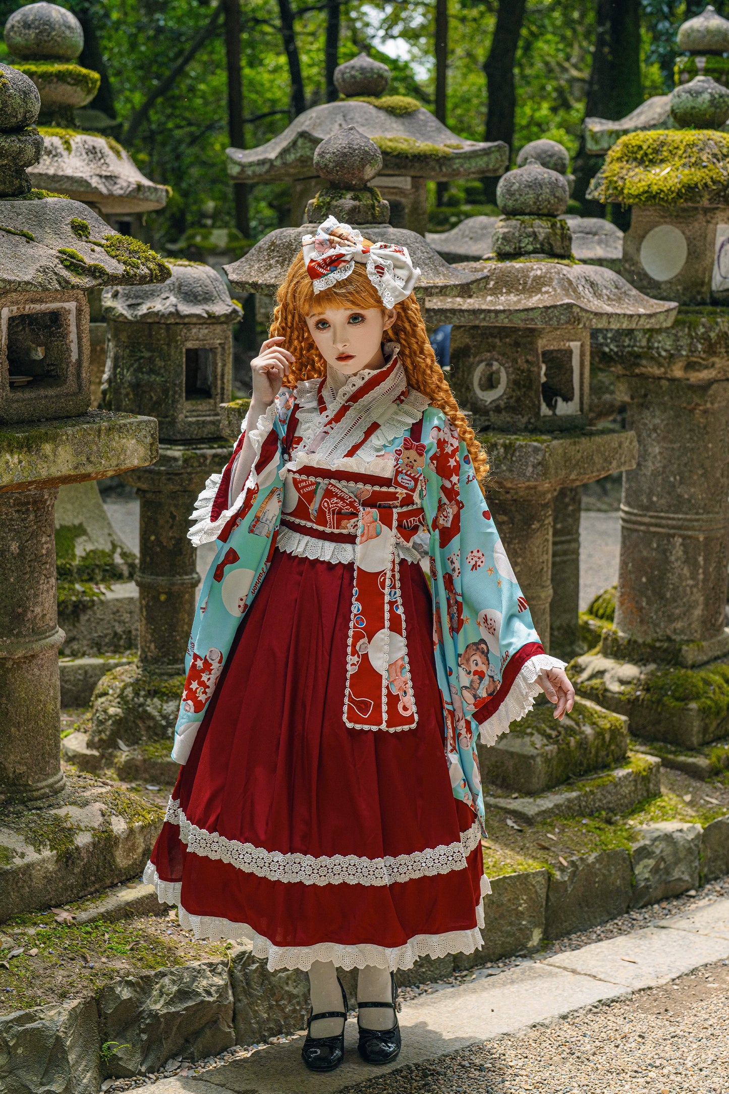 【受注予約7/29まで】Bear Bear World 袴風セットアップ