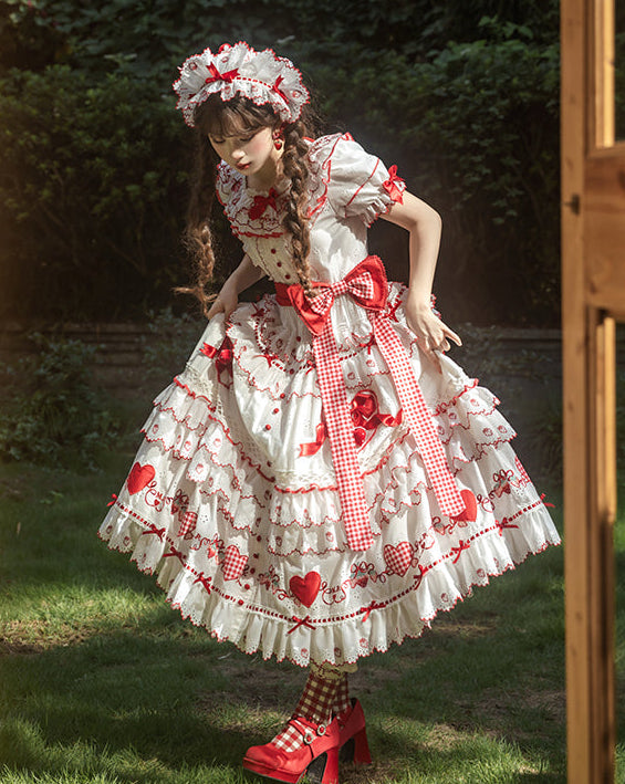 【受注予約11/18まで】Strawberry Cake Guide ティアードワンピース