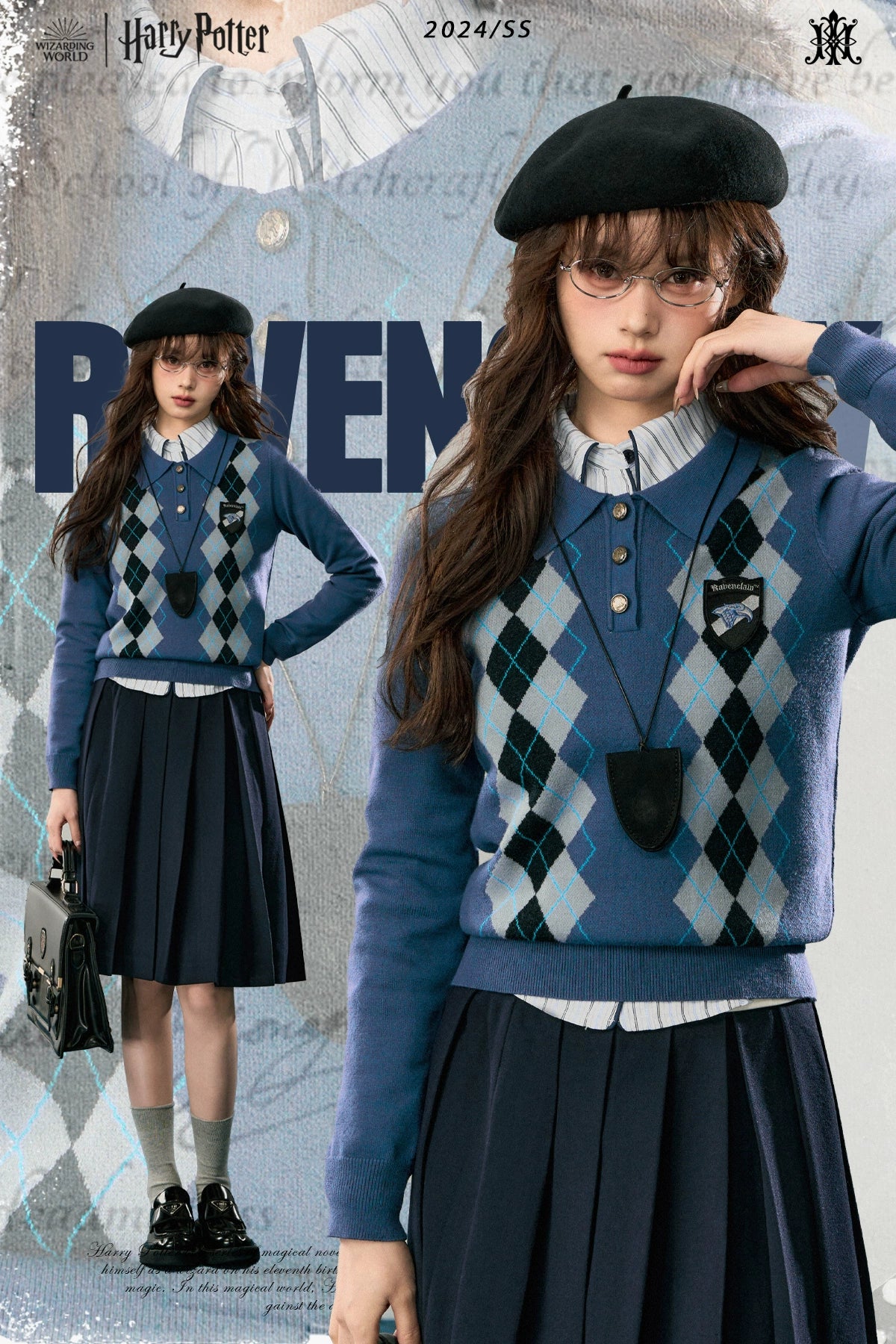 [Pre-order] Hogwarts School of Witchcraft and Wizardry Argyle collared knit
