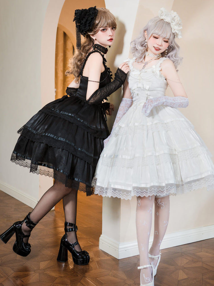 Romantic Party Black and White Tiered Jumperskirt