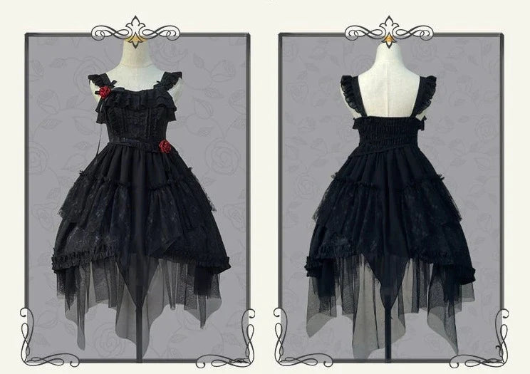Luna and dawn Rose and ribbon tulle jumper skirt