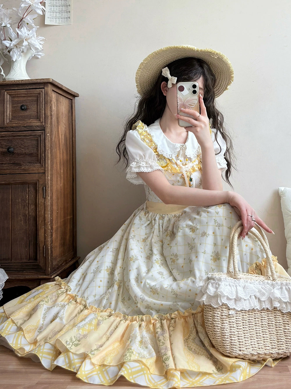 【受注予約7/14まで】Pathwork Garden カントリー風ジャンパースカート