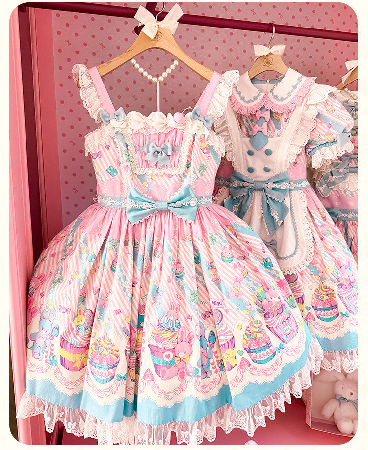 【受注予約1/26まで】Sweet Cup Cake プリントジャンパースカート