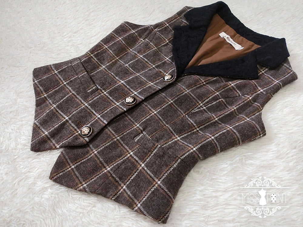 [Pre-order] British Classical Lolita Warm Check Vest