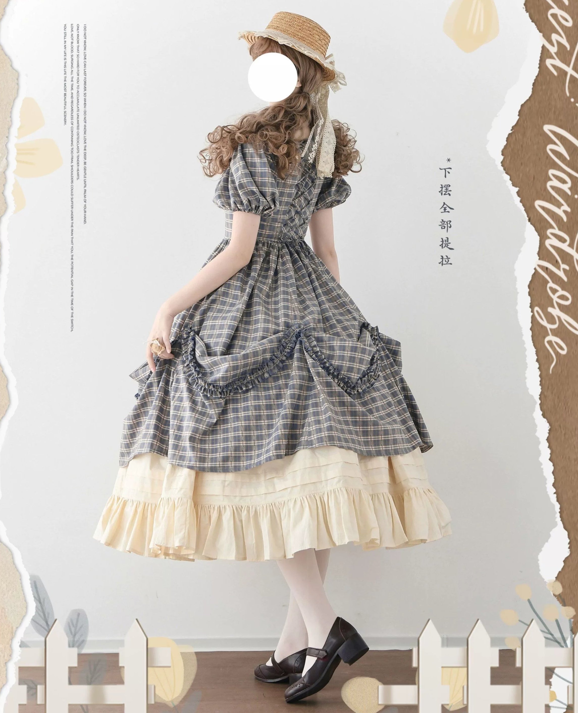 Forest Picnic チェックのワンピース