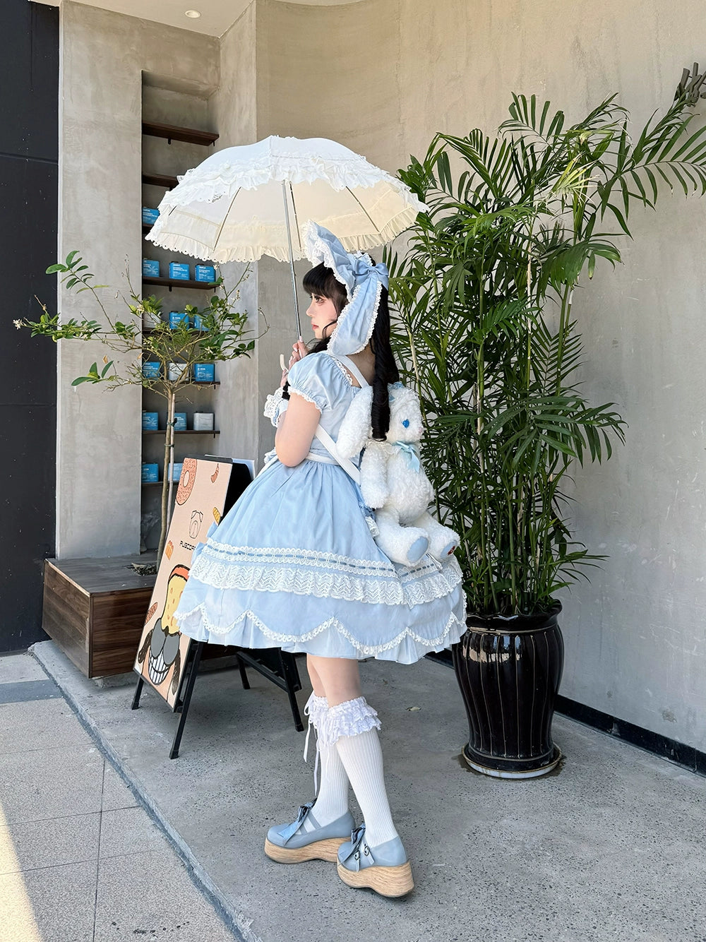 【予約販売】Antique Petal Rabbit リボンワンピース