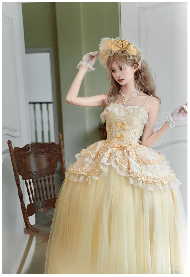 Rose Gold フリルトップスとスカート ロング丈・ショート丈