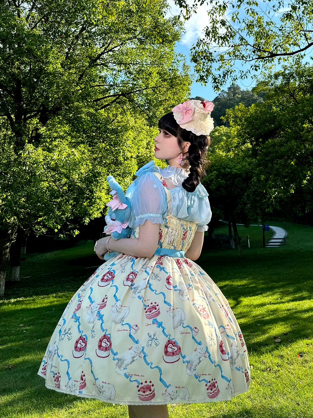 【受注予約7/9まで】Sweet Cherry Cat デイリージャンパースカート