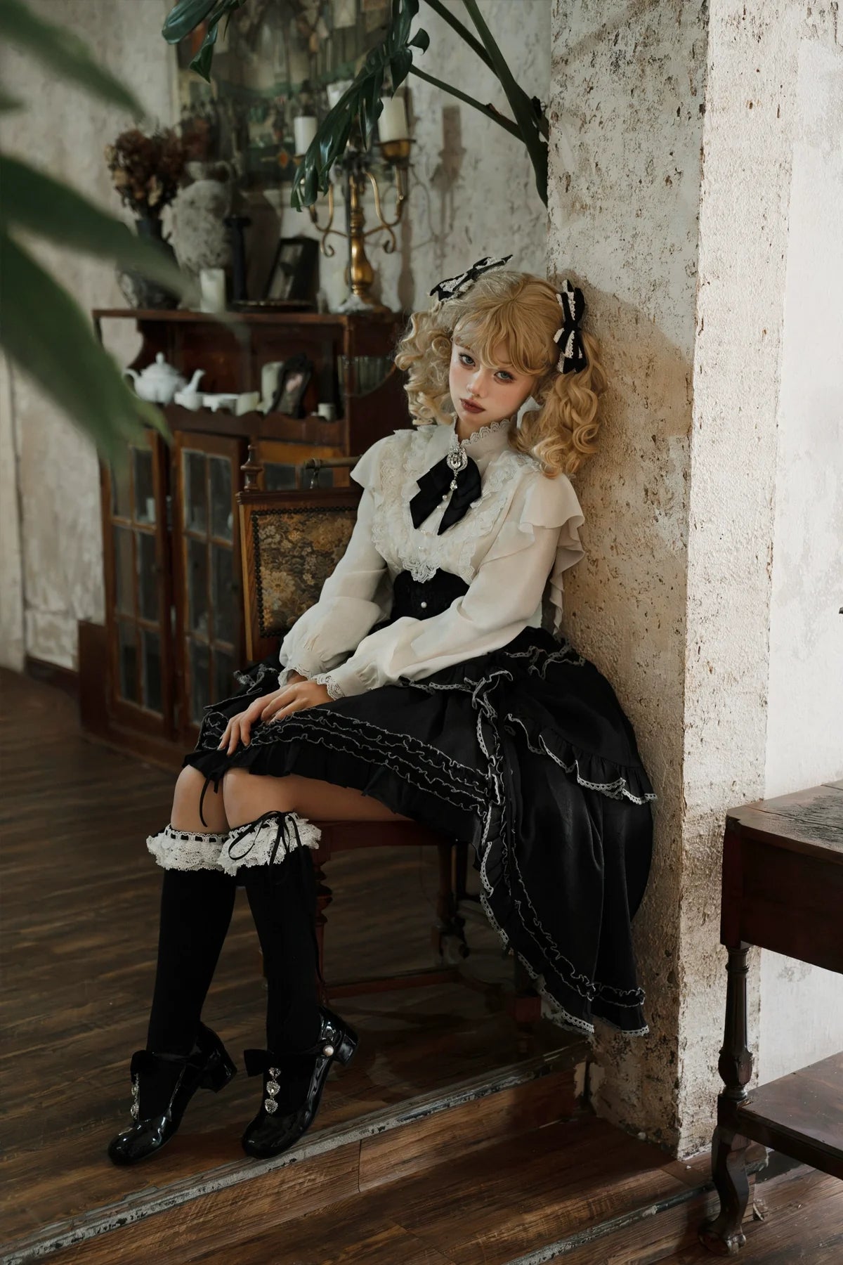 New Moon Night Blouse and Corset-style Skirt Setup
