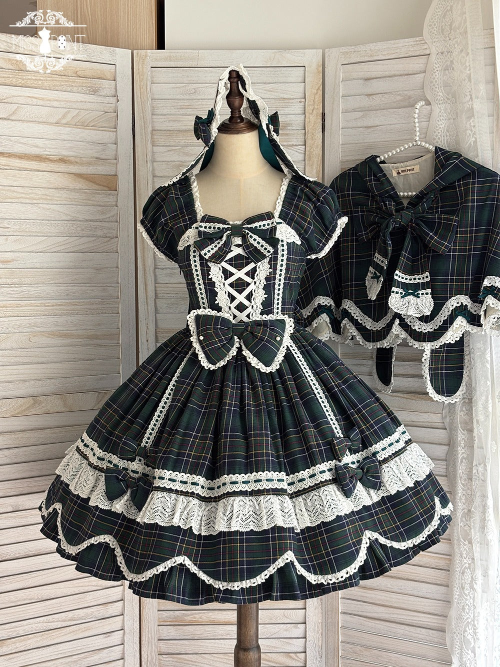 【予約販売】Checkered Petal Rabbit リボンワンピース