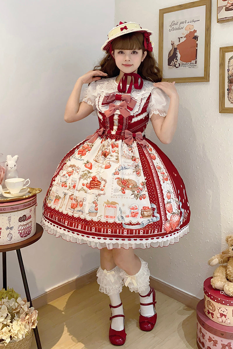 [Pre-orders available until 2/26] Strawberry Manor Print Jumper Skirt