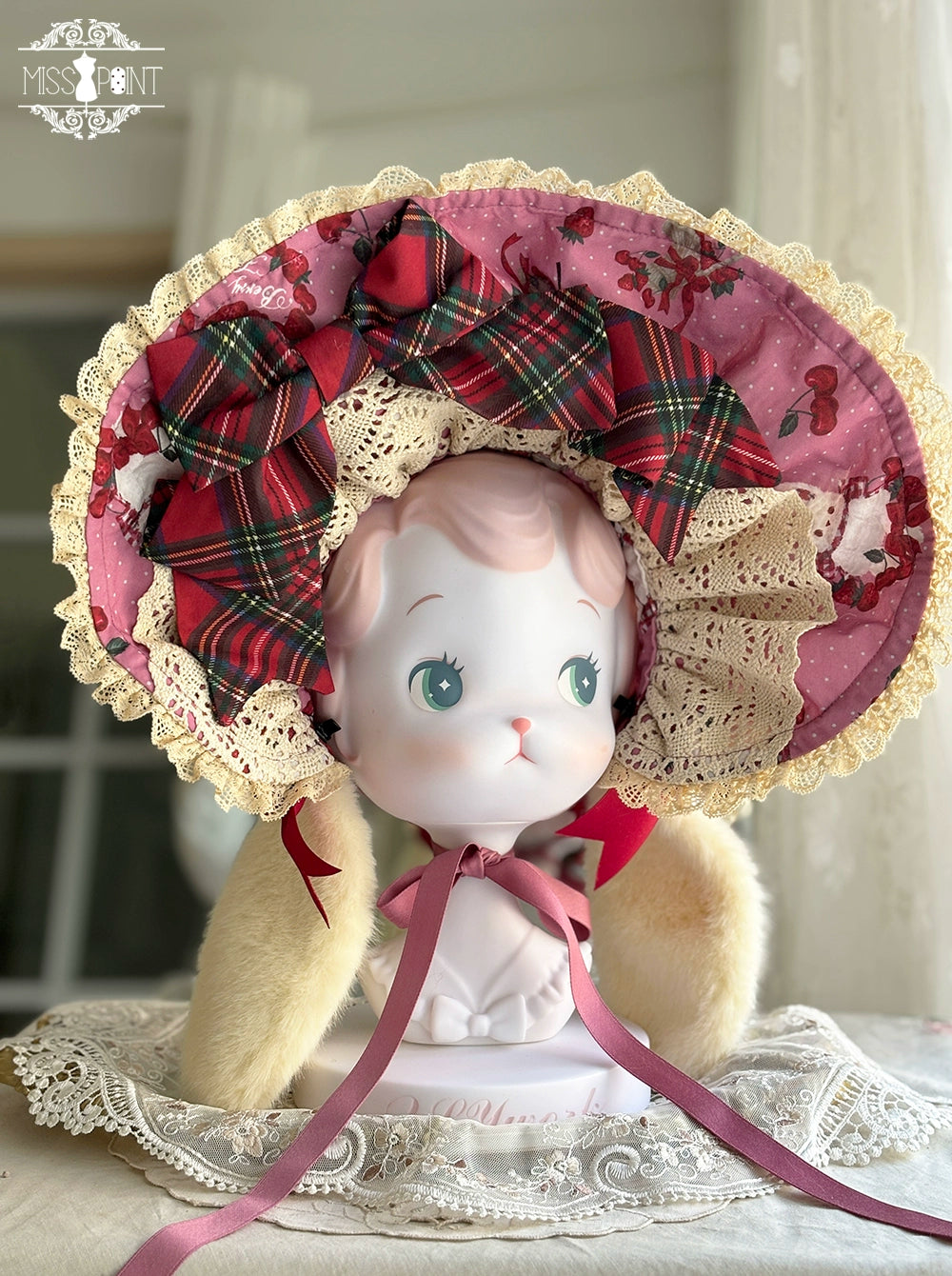 予約販売【同時購入のみ】Sweet Berry Rabbit ボンネット・カチューシャ・布ベルト