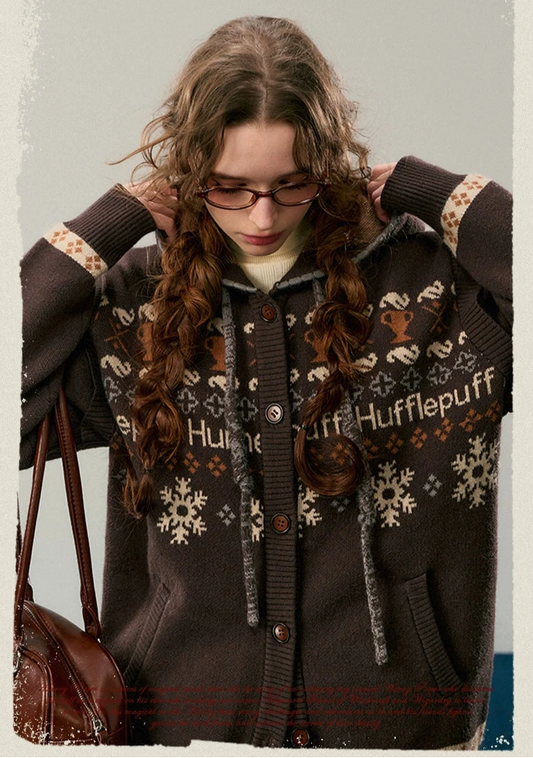 [Pre-order] Hogwarts School of Witchcraft and Wizardry Knitted Hoodie Cardigan