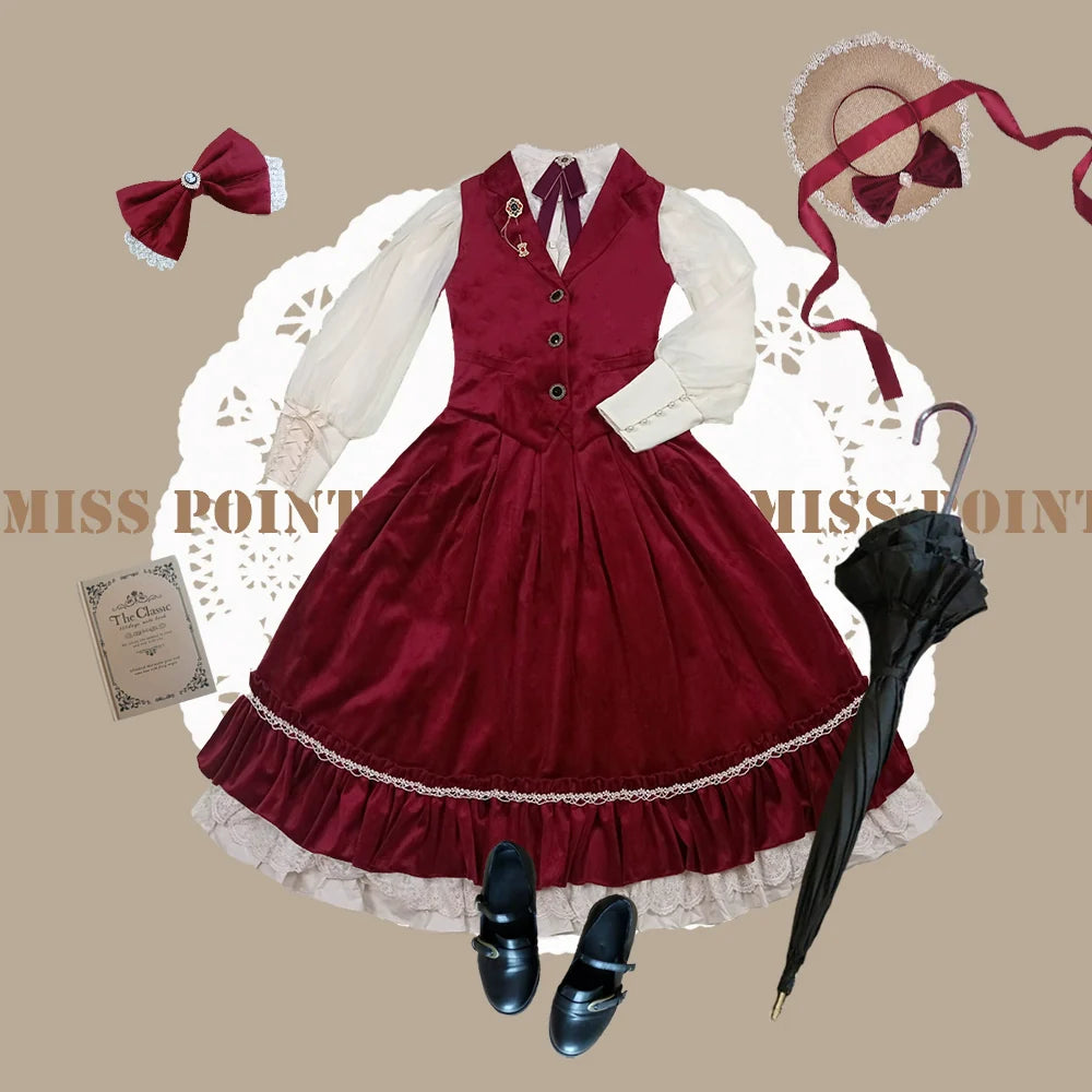 [Pre-order] British Classical Lolita Velvet High Waist Skirt