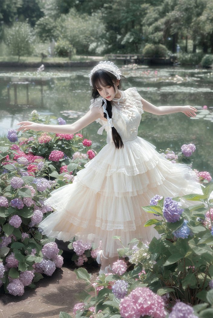 [Pre-order] Forest Fairy 4-tiered ruffle dress