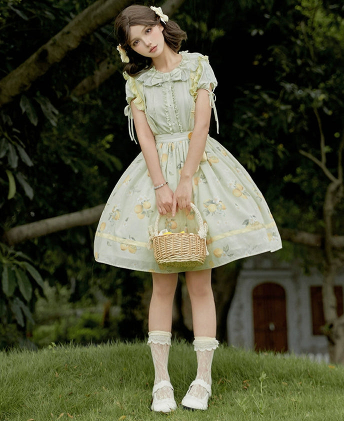 【受注予約7/16まで】Limone Town カントリー風半袖ブラウス