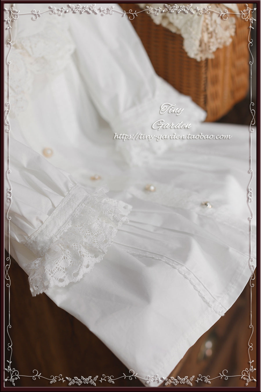[Pre-order] Retro cotton lace short sleeve blouse