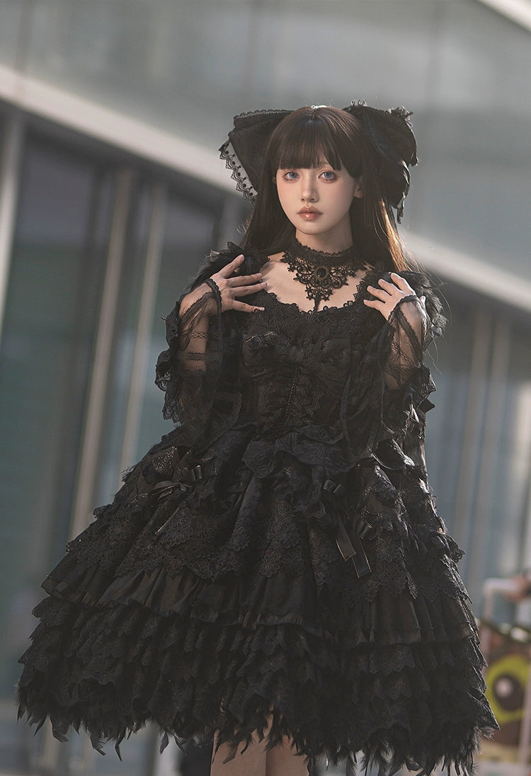 【受注予約6/18まで】Peacock Feather プリンセスドレス・ブラック