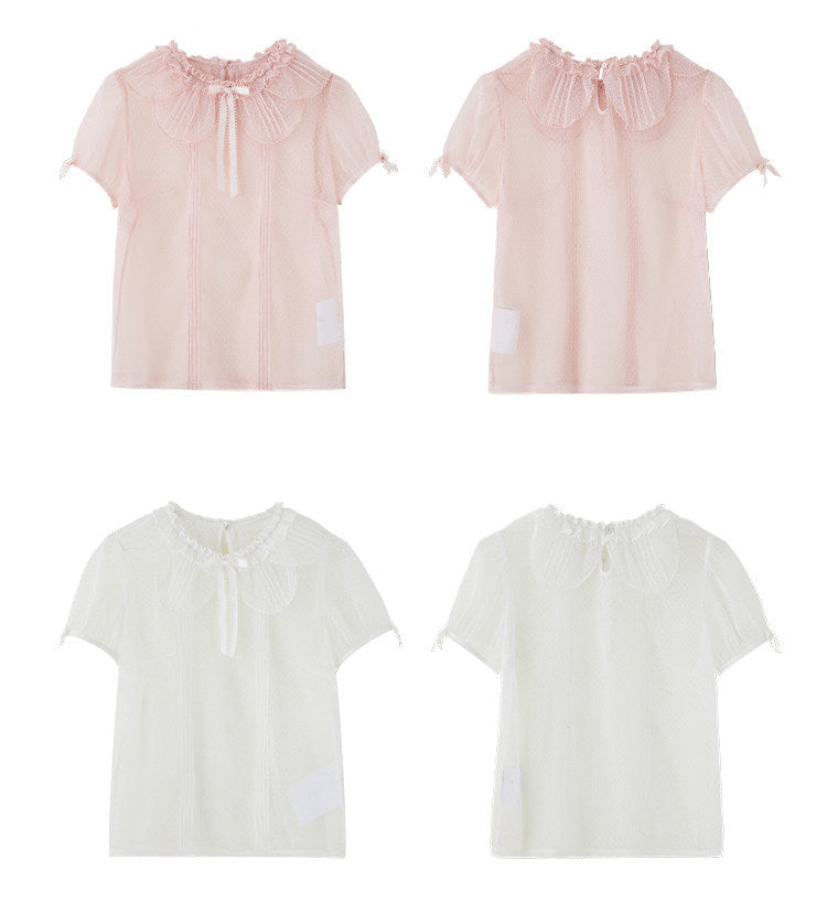 【受注予約1/15まで】春桜2.0 半袖シアーブラウス