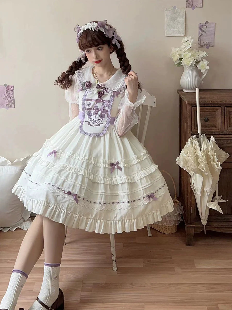 Butterfly Pea bib jumper skirt