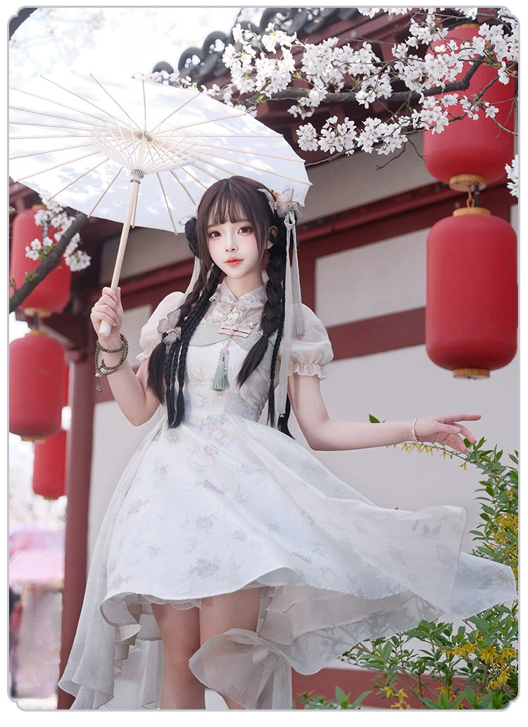 Sasatake Double Strap Flower Jumper Skirt