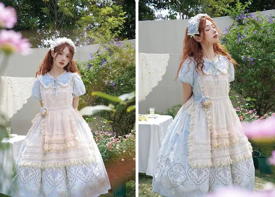Forget Me Not パステルカラーのプリントワンピース