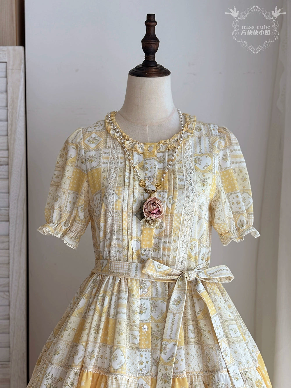 【受注予約7/14まで】Pathwork Garden カントリー風半袖ワンピース