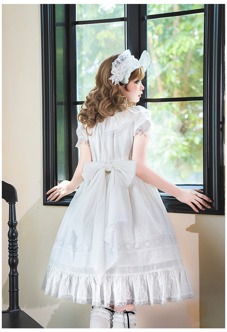 花刺繍入りコットンレースワンピース 単品＆セット