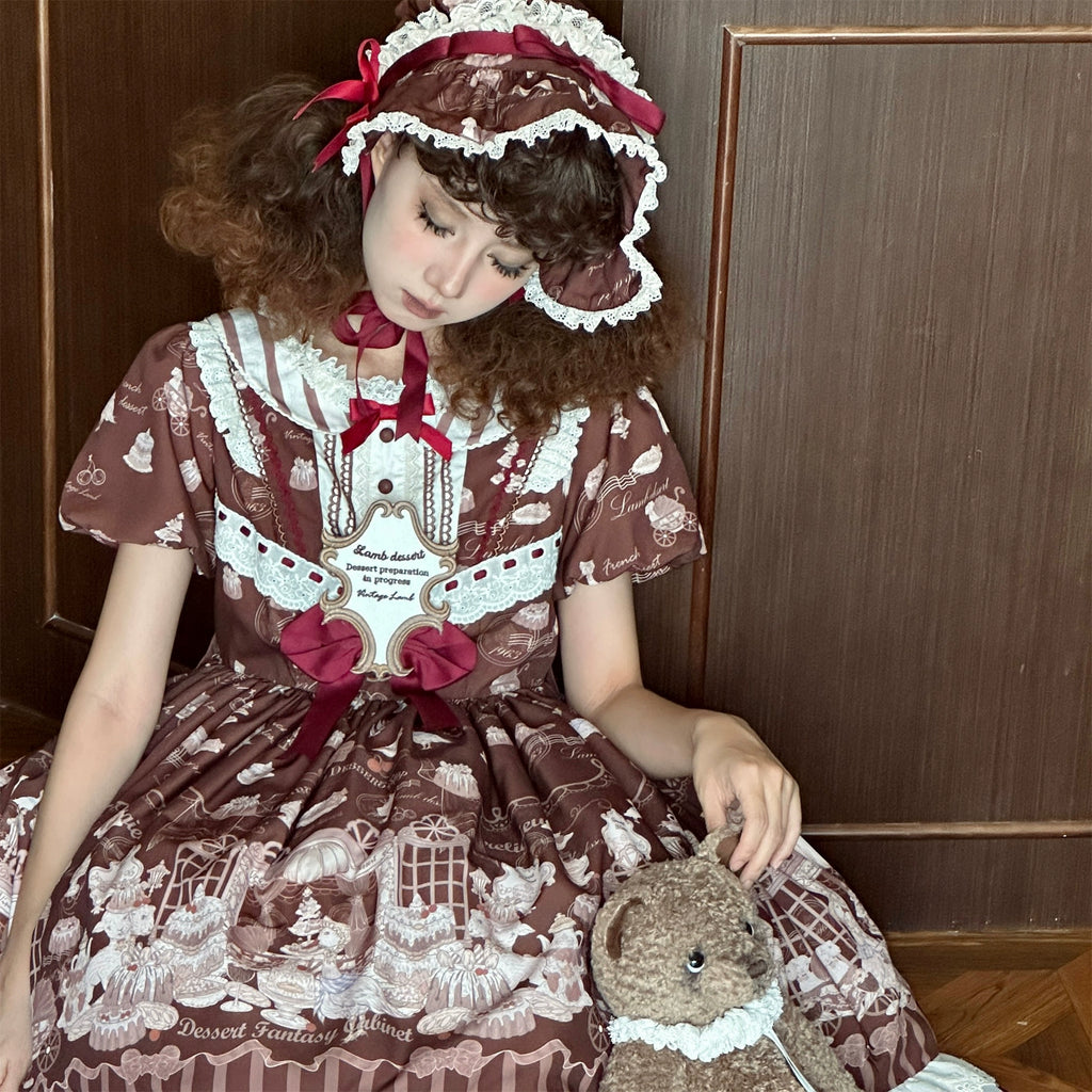 [Pre-orders available until 10/28] Antique Dessert Room Short Sleeve Dress