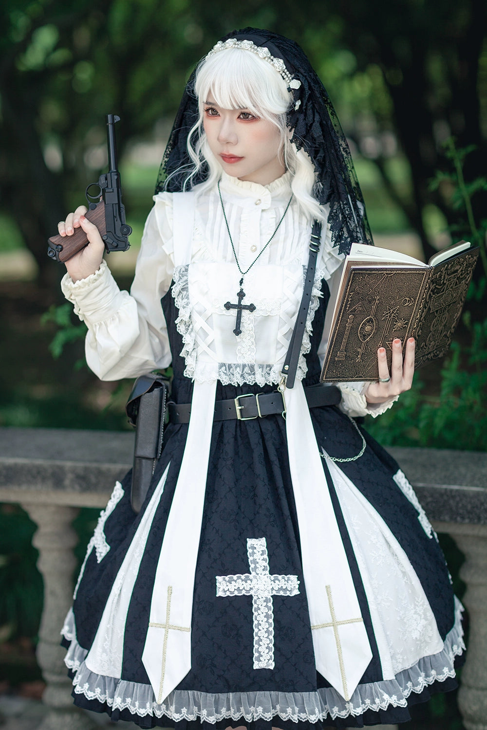 Breath of the Sky Cross Motif Jumper Skirt
