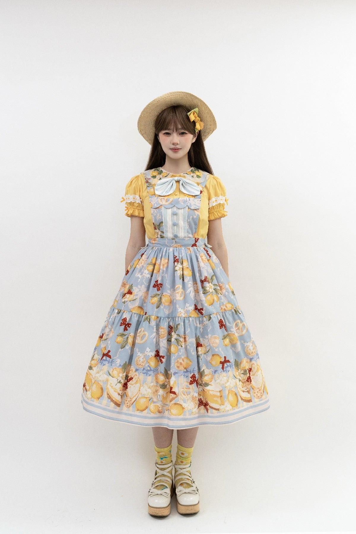 【受注予約6/26まで】Lemon Biscuit サスペンダースカート