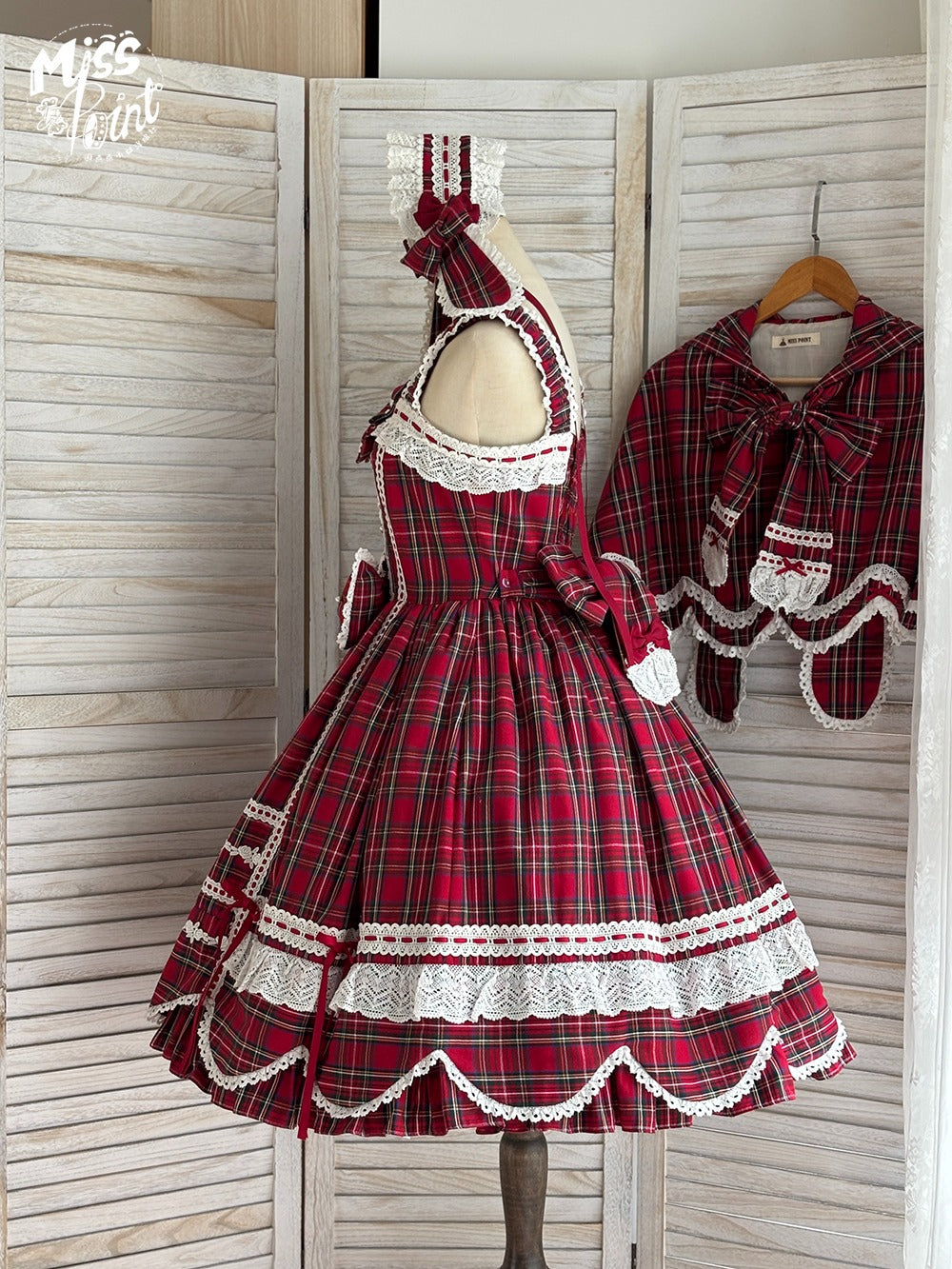 【予約販売】Checkered Petal Rabbit リボンジャンパースカート