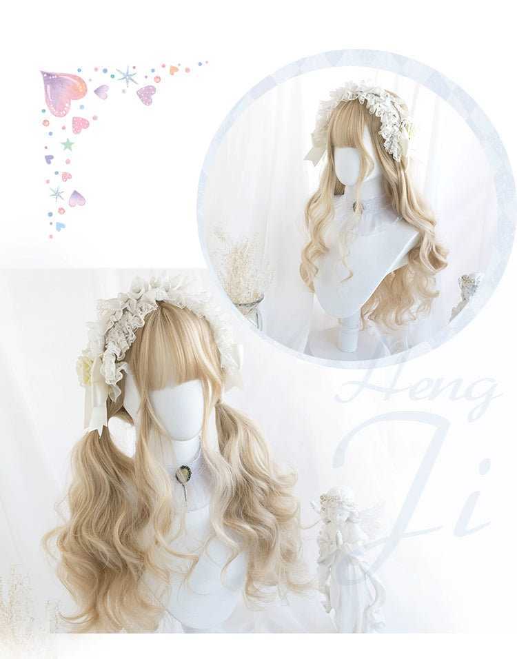 Lolita wig, blonde hair, long curls