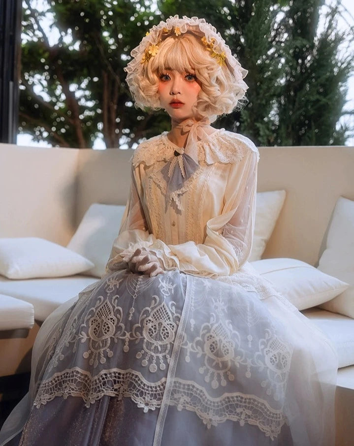 [Sales Period Ended] Sweet Pea Cream Lace Blouse