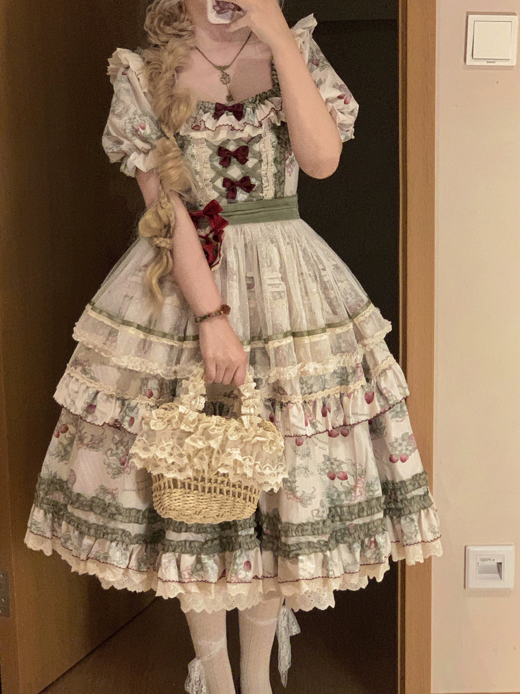 [Pre-orders available until 8/14] Berry Bells short-sleeved dress with apron