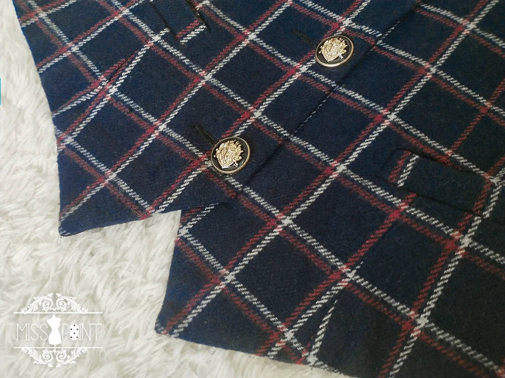 [Pre-order] British Classical Lolita Warm Check Vest