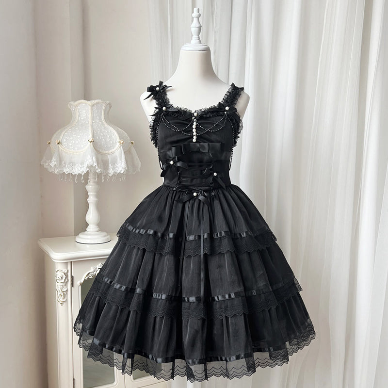 Romantic Party Black and White Tiered Jumperskirt