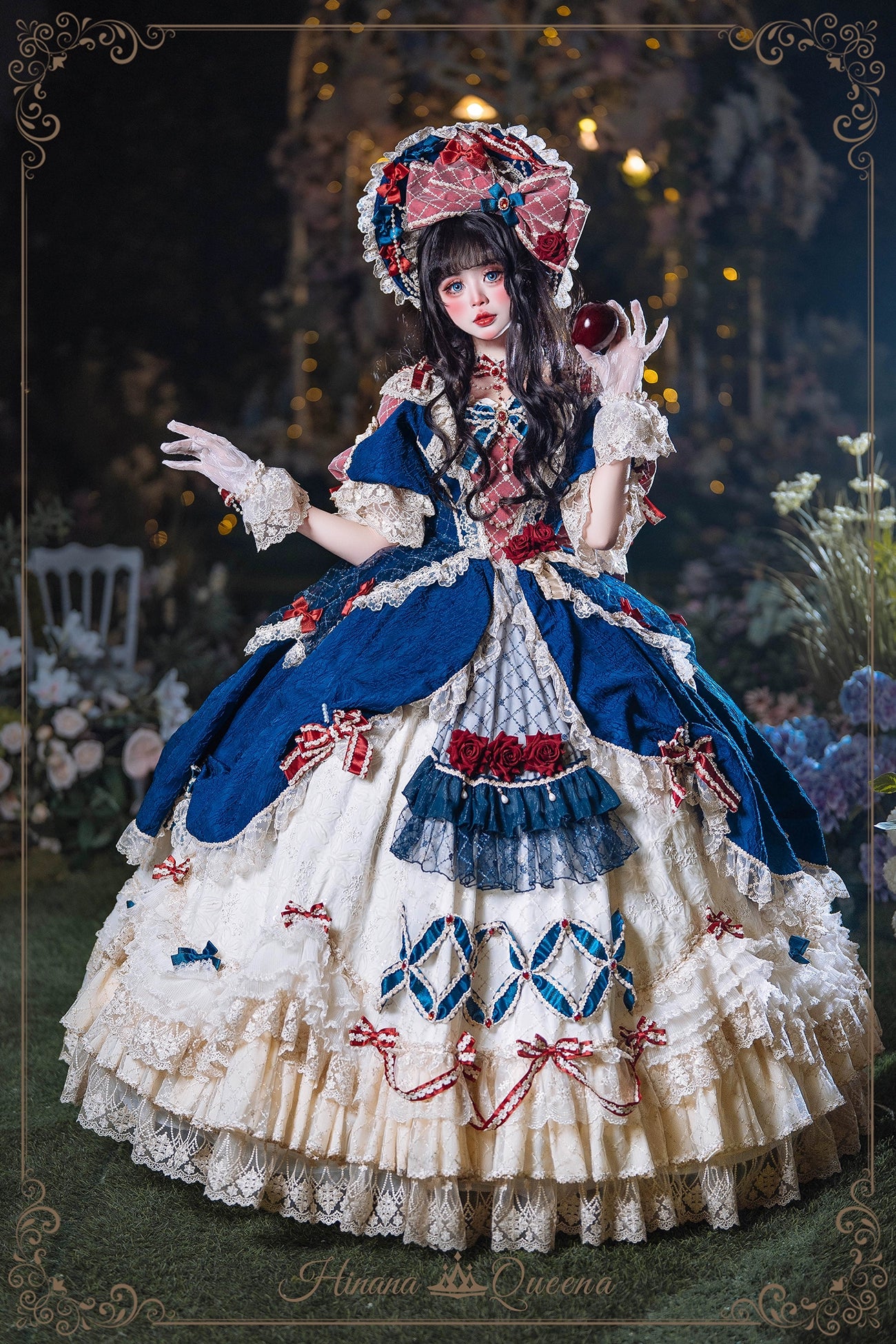 【受注予約6/26まで】Mirror Snow White プリンセスロングドレス・ネイビー