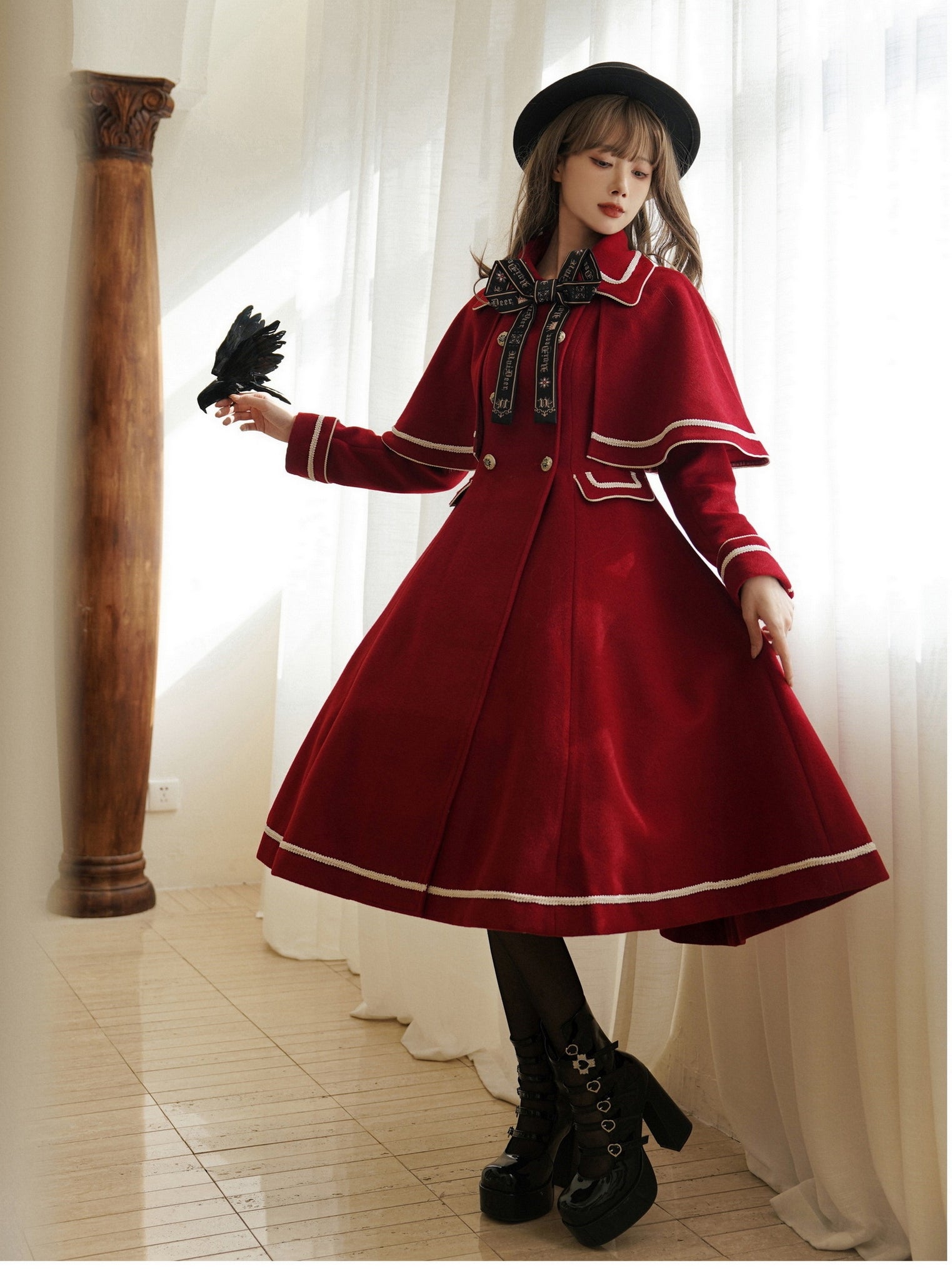 Galaxy Voyager Cape Coat with Ribbon