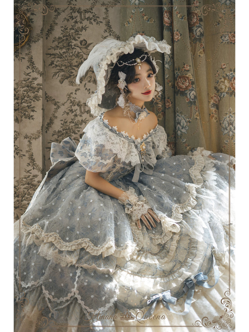 【受注予約9/16まで】Dream Magnifique プリンセスドレス・ロング丈・パステルブルー