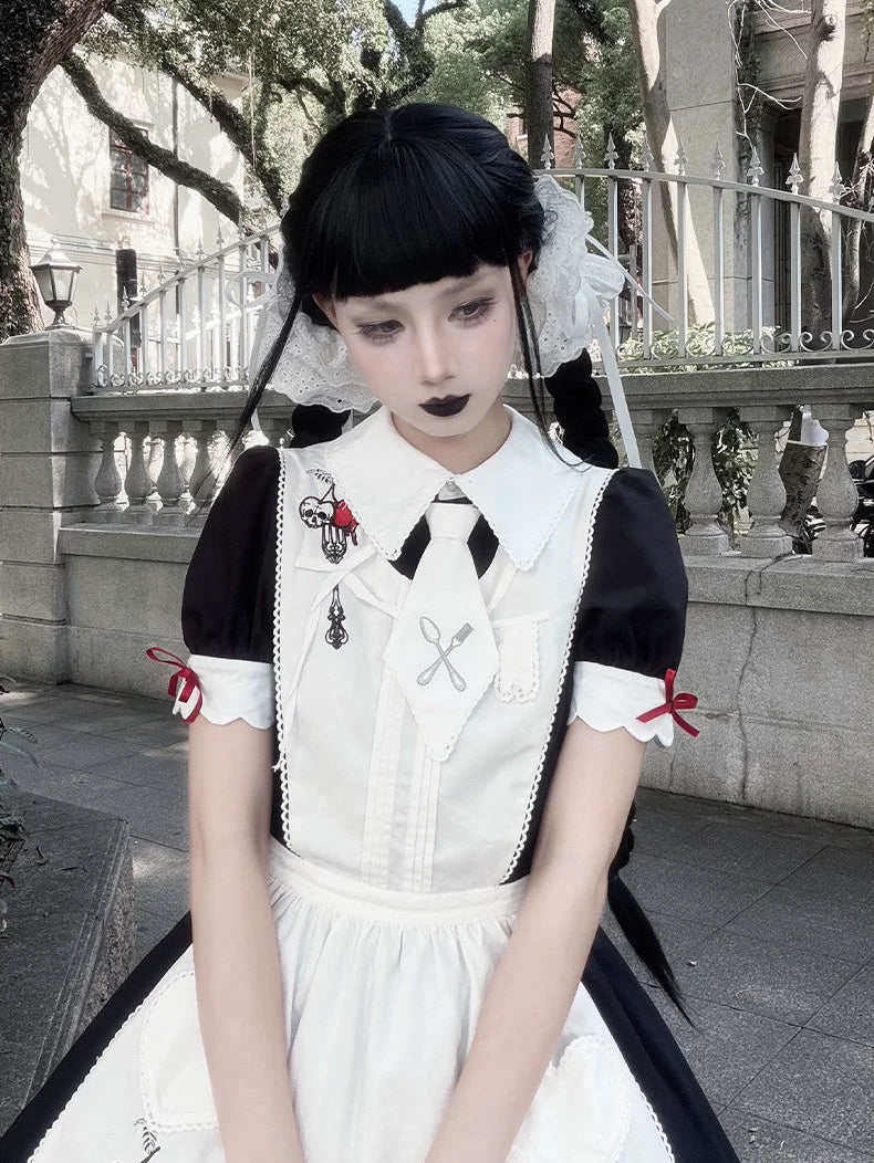 【受注予約9/8まで】Delicious Cherry ブラックワンピースとエプロン