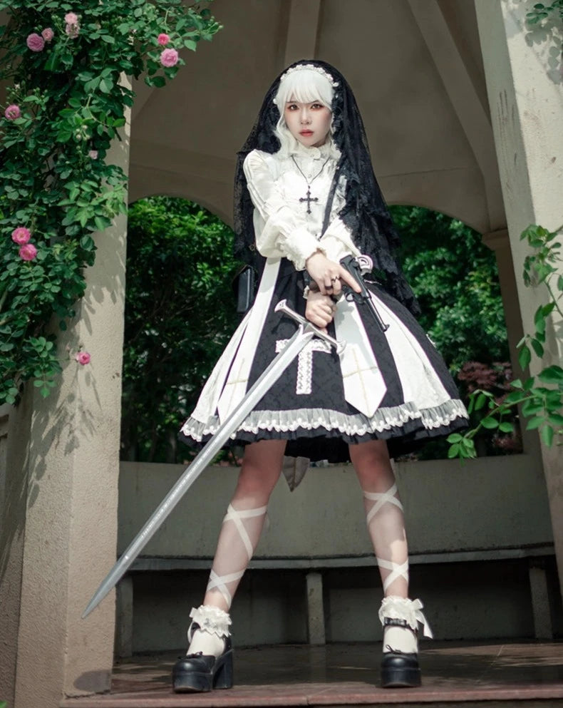 Breath of the Sky Cross Motif Jumper Skirt