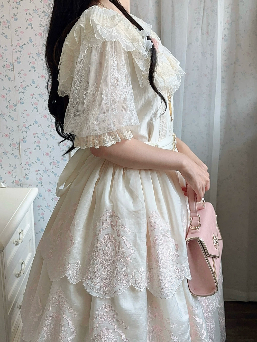 【受注予約9/25まで】Noble Garden 付け袖付きレースブラウス