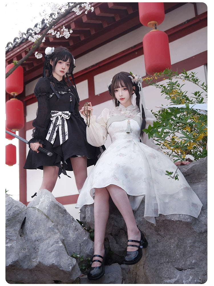 Sasatake Double Strap Flower Jumper Skirt