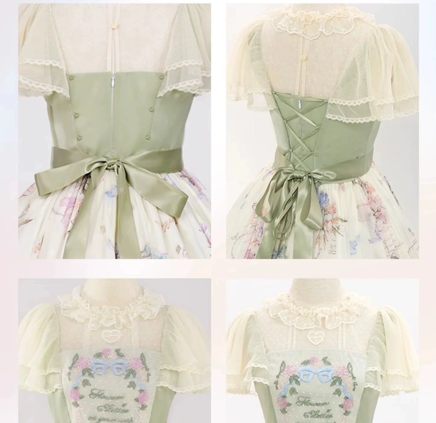 [Sales period ended] Flower Letter as you wish Chiffon dress [Long length]